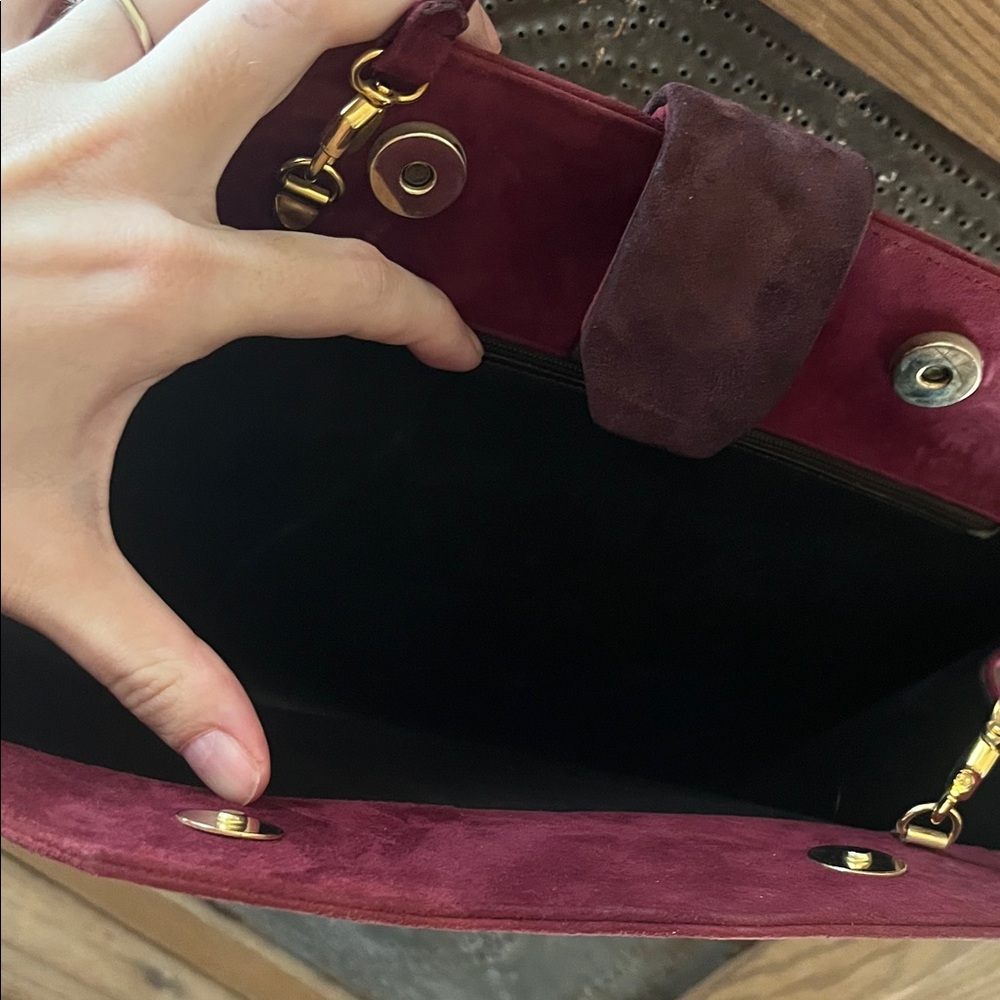 Bally Burgundy and Navy Geometric Shoulder Bag - Picture 3 of 10